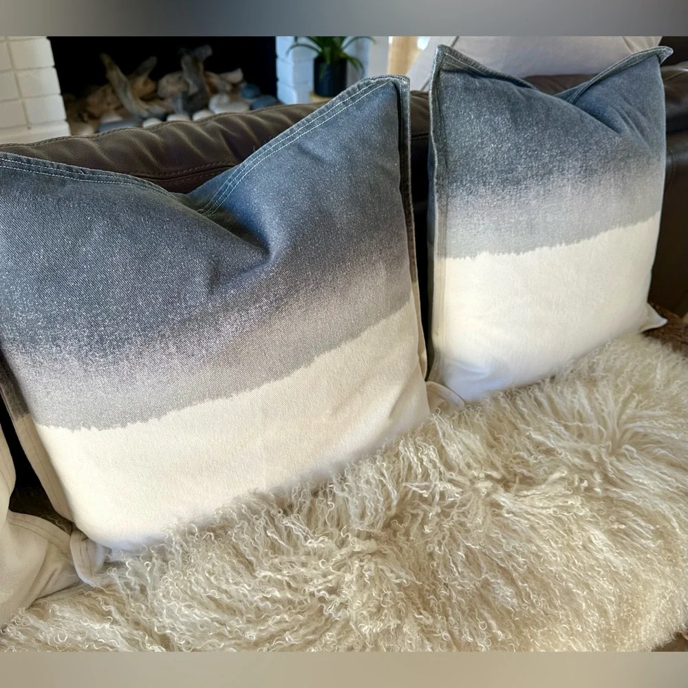 Crate&Barrel Tulare Denim Accent Pillows - Set of 3